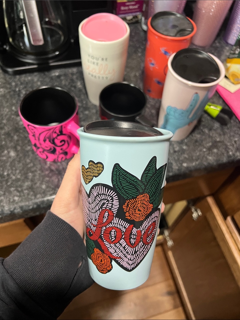 Starbucks Love Stitch Ceramic Mug Tumbler